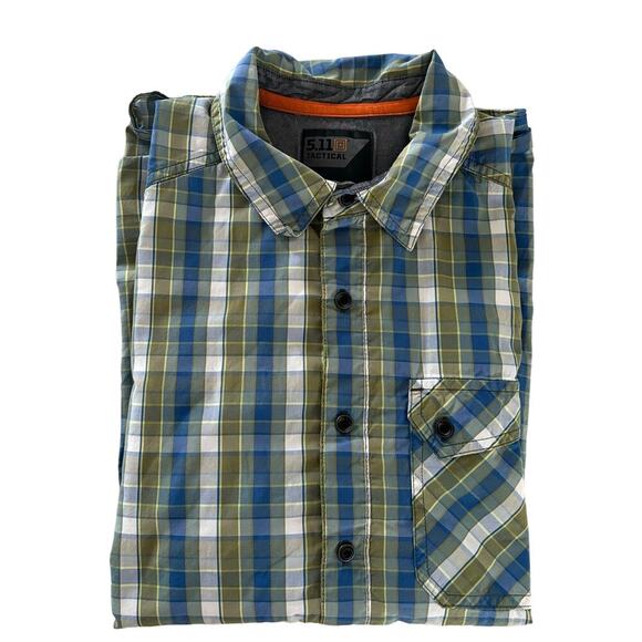 5.11 Tactical Men's SZ Small Single Flex Covert Plaid Fatigue Short Sleeve Shirt - Picture 1 of 11